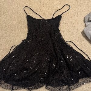 Lucy in the Sky Black Sequin Chemise
